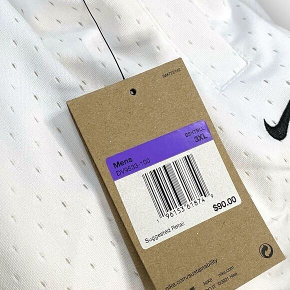 Nike DRI-FIT Circa 8" Basketball Shorts White Black Mens size 3XL DV9533-100 New - Picture 12 of 12